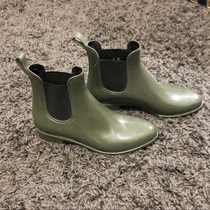 Green Sam Edelman rain boots never worn